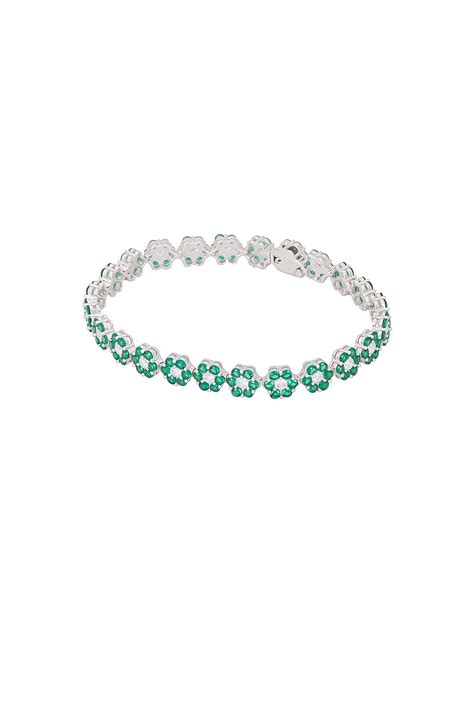 Hatton Labs Daisy Tennis Bracelet In Green Fwrd