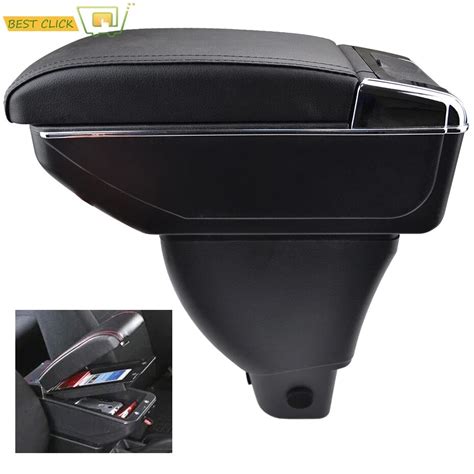 Car Arm Rest Support Storage Box Leather Tray Center Console Armrest