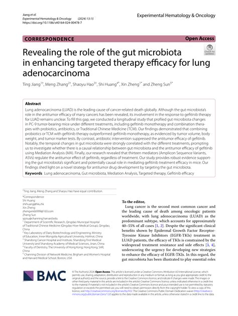 Pdf Revealing The Role Of The Gut Microbiota In Enhancing Targeted