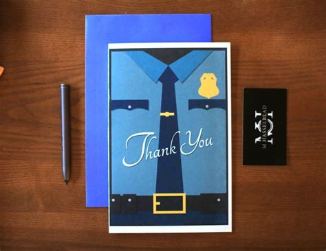 Police Thank You Card Police Appreciation Card Blue Lives