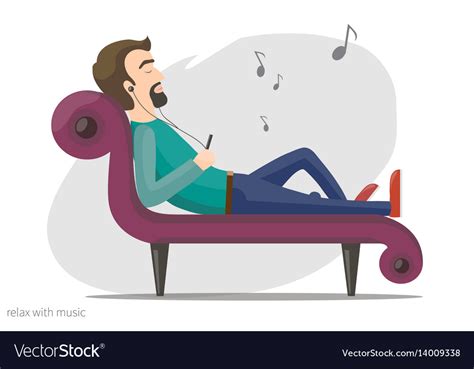 Relax With Music Royalty Free Vector Image Vectorstock