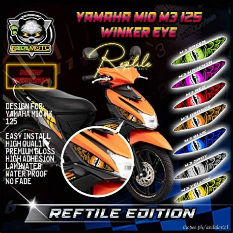 Yamaha Mio I Eye Winker Transparent Sticker Reptile Design