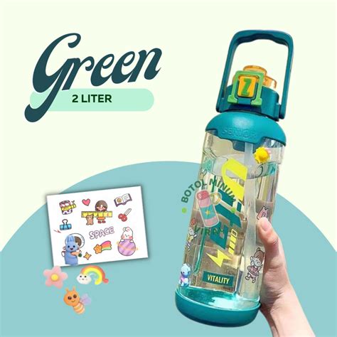 Jual Botol Minum Viral Liter Motivasi Rainbow Ombre L Ada Sticker D