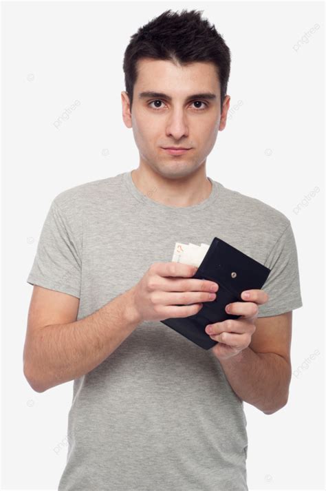 Man Showing His Wallet Money Purse Finance Background PNG