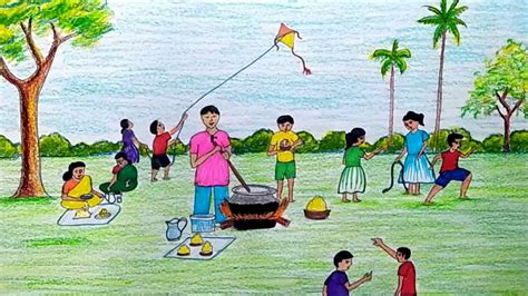 Family Picnic Drawing at PaintingValley.com | Explore collection of ...