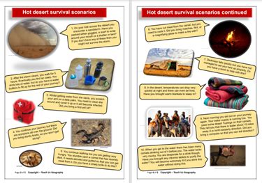 Hot Desert Survival Scenarios Challenge Teaching Resources