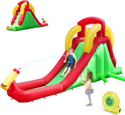 Feton Inflatable Water Slide Giant Water Park Bounce House W Climbing And Long Slide Water