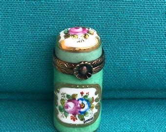 Rare Limoges Porcelain Pill Box With Napoleonic Symbols Etsy