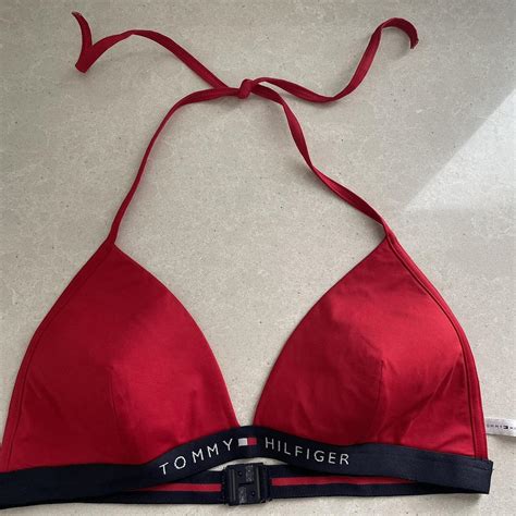 Tommy Hilfiger Women S Red Bikini And Tankini Tops Depop