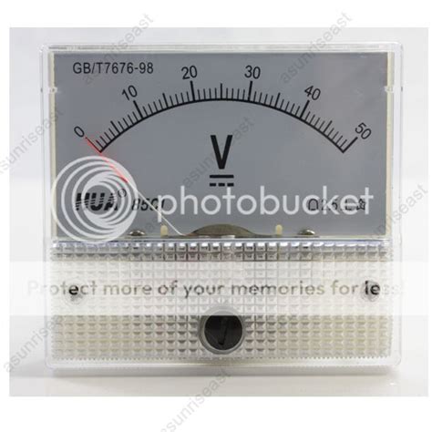 1×dc 50v Analog Panel Volt Voltage Meter Voltmeter Gauge 85c1 White 0 50v Dc Ebay