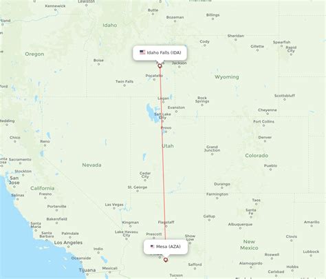 All Flight Routes From Mesa To Idaho Falls Aza To Ida Flight Routes