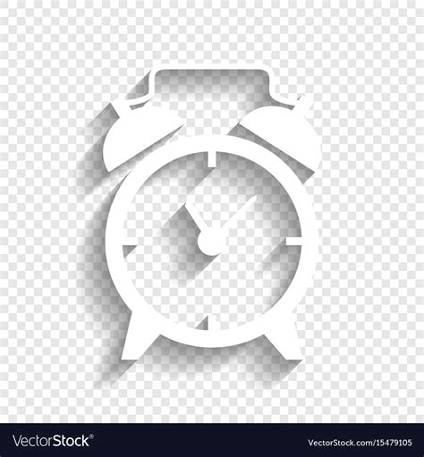 Alarm Clock Sign White Icon With Soft Royalty Free Vector