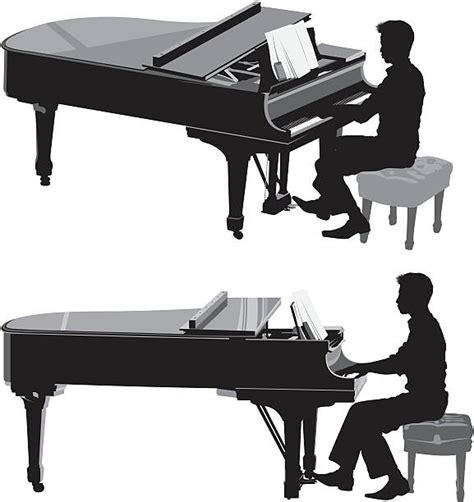 Piano Player White Background Illustrations Royalty Free Vector