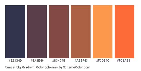 Sunset Sky Gradient Color Scheme » Black » SchemeColor.com