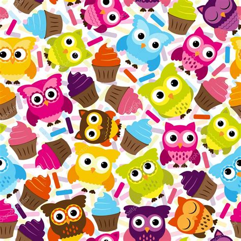 Seamless And Tileable Vector Owl Background Pattern Stock Vector Image