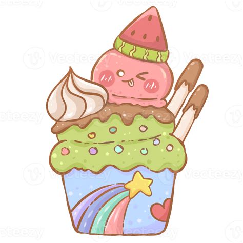 Cute Cartoon Ice Cream Funny 44856685 Png