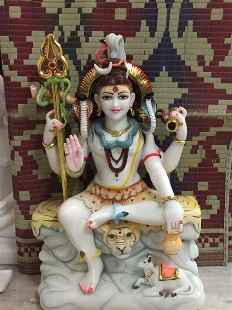 White Painted Marble Lord Shiva Statue At Rs 95000 In Jaipur ID