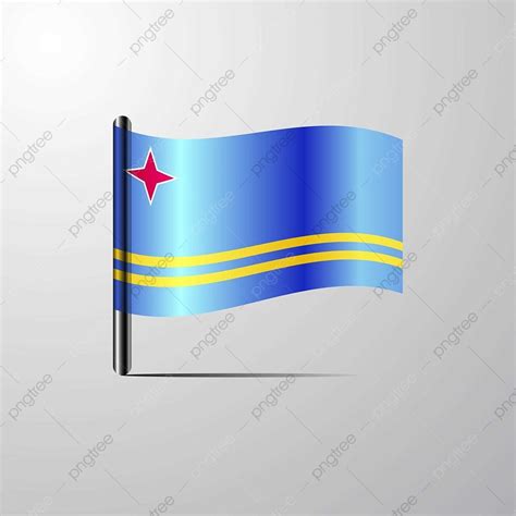 Aruba Flag Vector Art PNG Aruba Waving Shiny Flag Design Vector White