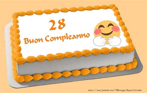 Buon Compleanno 28 Anni Torta Messaggiauguricartoline