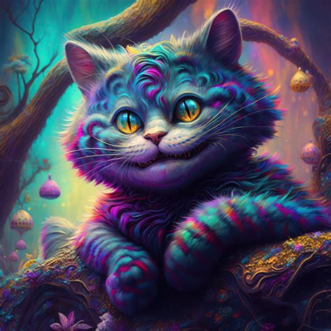 Cheshire Cat Art, Cheshire Cat Printable, Colorful Cat Poster, Cat ...