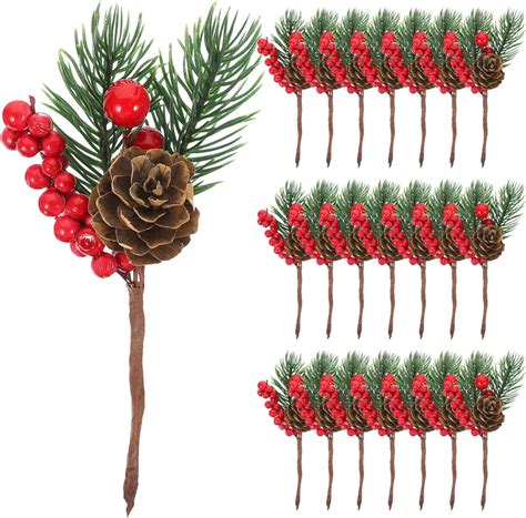 Amazon Besportble Pcs Christmas Berries Pine Picks Artificial