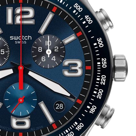 Montre New Irony Chrono Blue Grid Yvs Swatch Ocarat