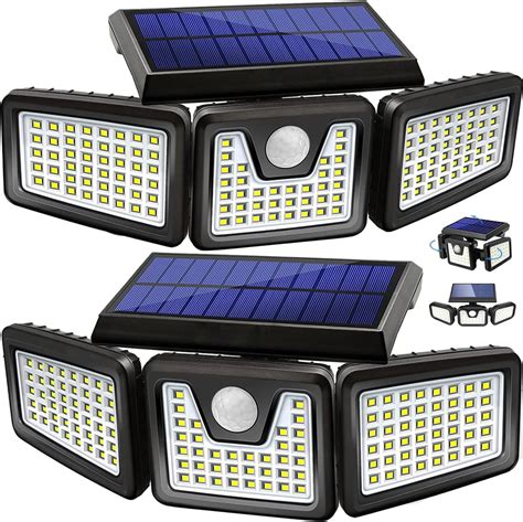 E T EASYTAO Luces Solares 2 Paquetes 108 LED Lámpara 3 Cabezales