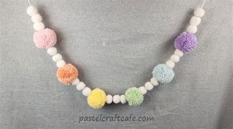 Rainbow Pom Pom Garland | DIY Tutorial - Pastel Craft Cafe