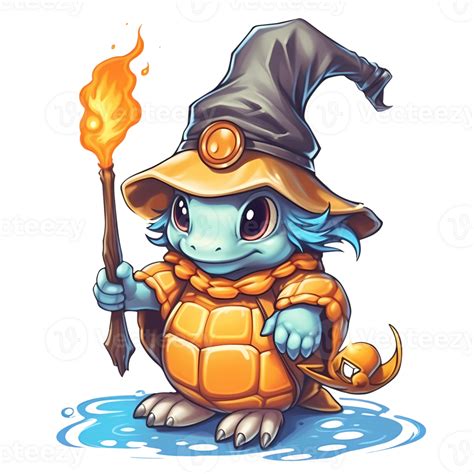 Mignonne Tortue Sorcier Halloween Clipart Illustration Ai Génératif