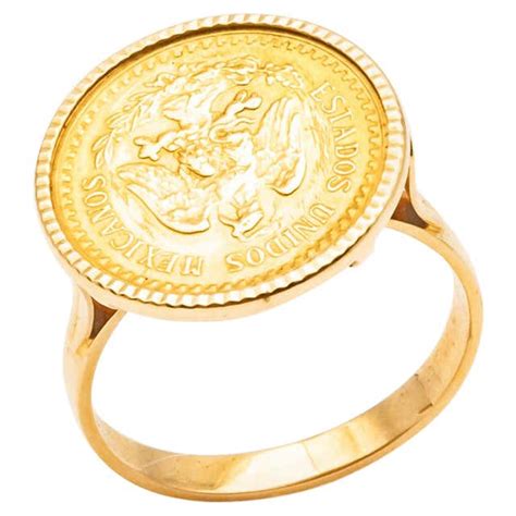 Gold Mexican Dos Pesos Coin Ring For Sale at 1stDibs | dos pesos gold ...