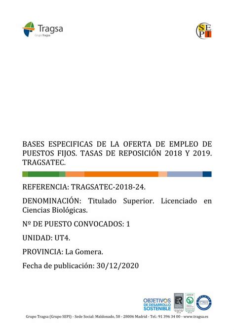 PDF BASES ESPECIFICAS DE LA OFERTA DE EMPLEO DE REFERENCIA 10