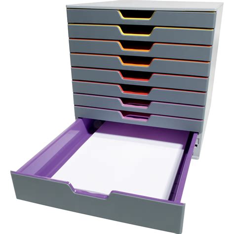 Durable® Varicolor® Desktop 10 Drawer Organizer Desk Drawer