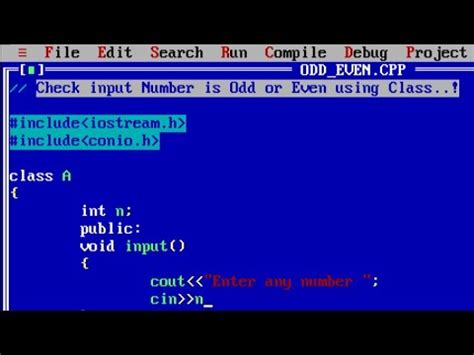 C Program To Check Weather A Number Is Odd Or Even Using Class Odd