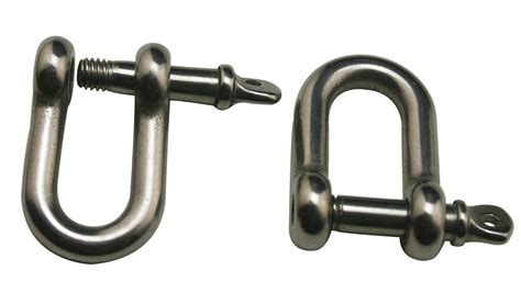 304 Stainless Steel Shackle Standard Size M5 Screw Pin D Anchor Shackle D Ring Rigging