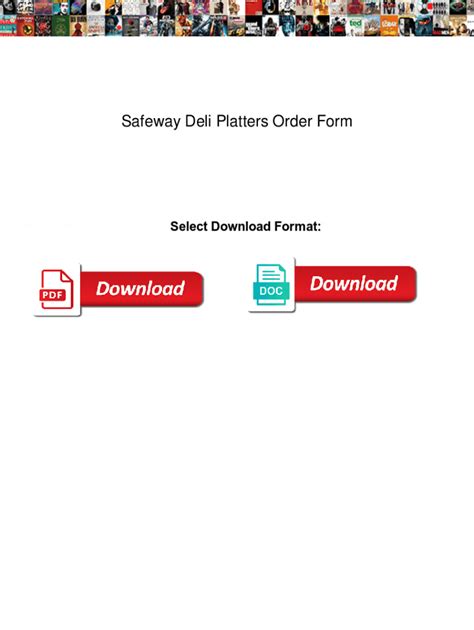 Fillable Online Safeway Deli Platters Order Form oneiric. Safeway Deli ...