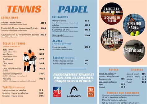 Inscriptions Et Tarifs Angers Tennis Club