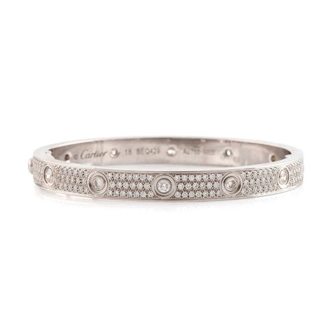 Cartier Armband Love K Vitguld Med Runda Briljantslipade Diamanter