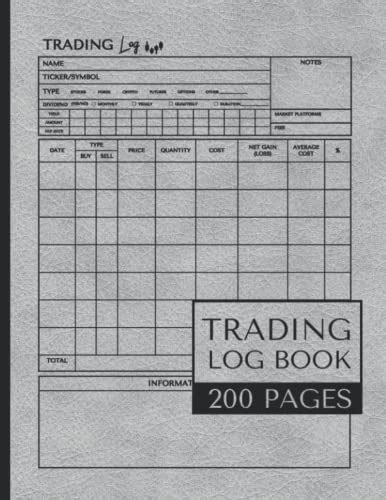 Trading Log Book 200 Pages Large 8 5x11 Stock Trading Logbook