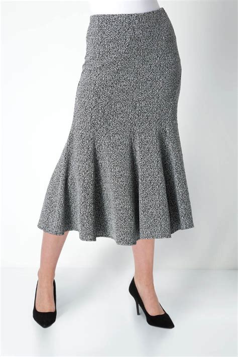 Texture Flared Skirt In Grey Roman Originals Uk