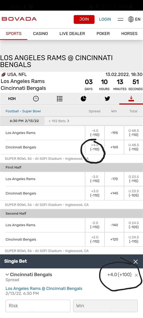 Super bowl spread odd difference : r/Bovada