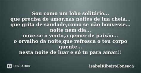 Sou Como Um Lobo Solitário Que Isabelribeirofonseca Pensador