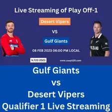 Gulf Giants vs Desert Vipers Live Streaming Play Off ILT20 Today