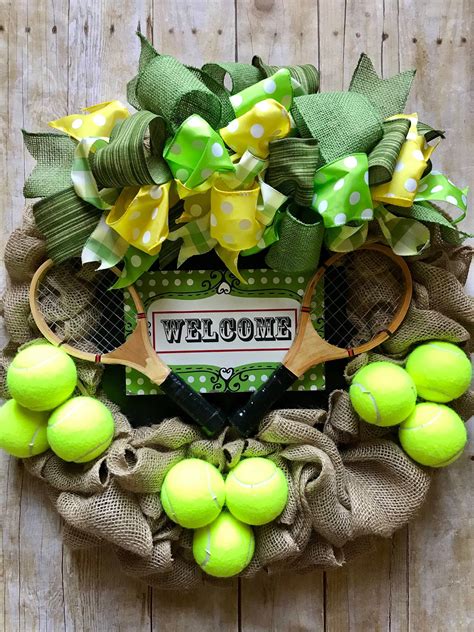 Tennis Ball Wreath Etsy Ball Wreath Tennis Ball Wreaths