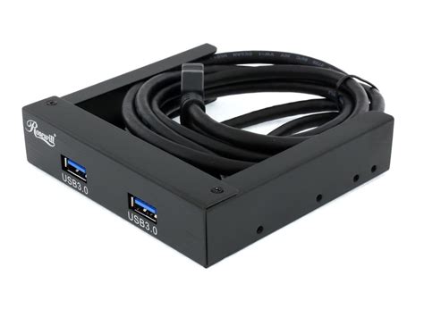 Rosewill Usb 3 0 Front Panel Hub 2 Ports With 20 Pin Connector 3 5 Bay Aluminum Frame Model