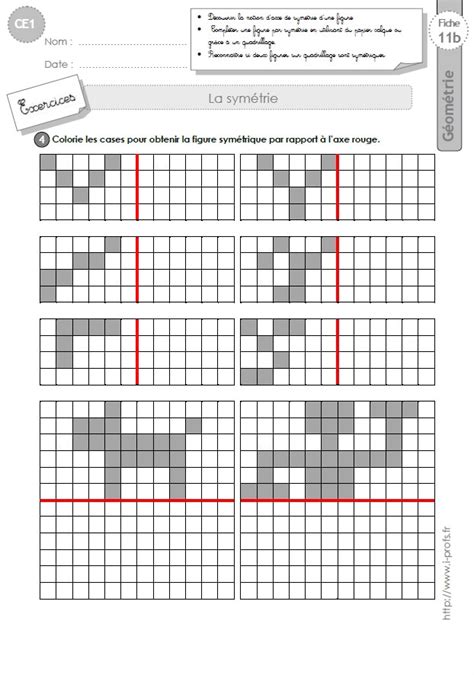 Ce Exercices Sym Trie Axiale En Ce Cycle