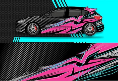 Premium Vector Car Wrap Decal Graphic Design Abstract Stripe Racing