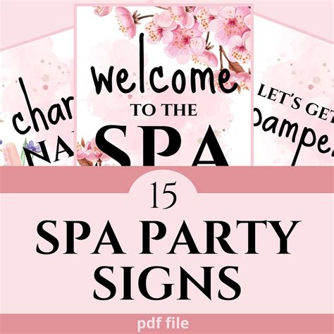 15 Beautiful Spa Party Signs Relaxed Hostess