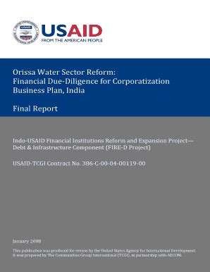 Fillable Online Pdf Usaid Orissa Water Sector Reform Financial