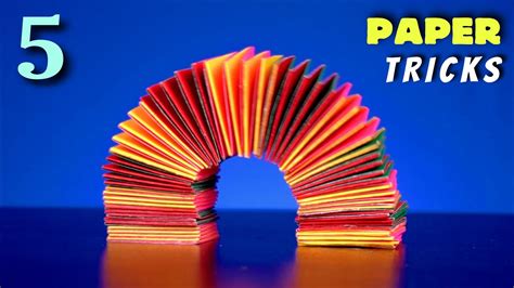 5 Amazing Paper Tricks Easy Paper Experiments Youtube