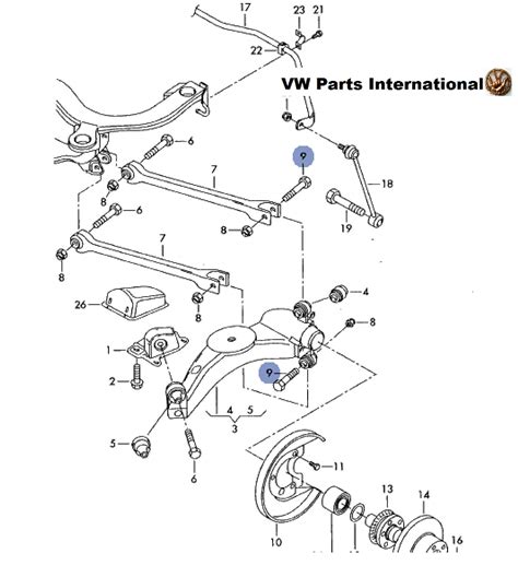 VW Golf MK4 R32 Rear Trailing Arm Control Arm Bush Genuine OEM New NOS